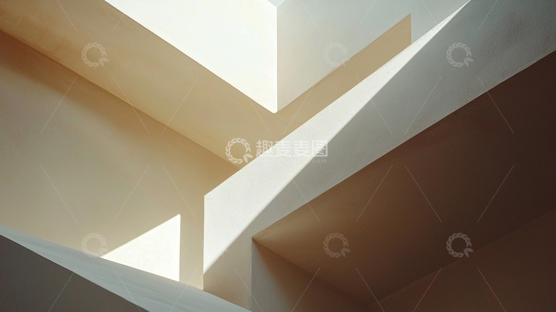 高清大图下载【趣麦麦图】光影几何建筑室内