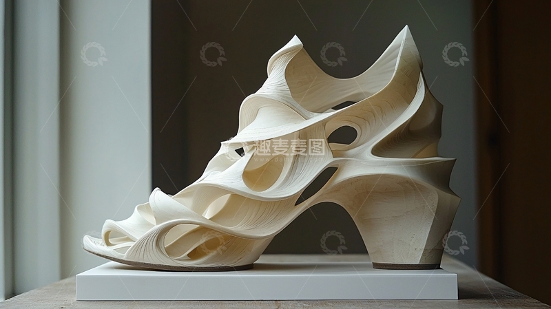 高清大图下载【趣麦麦图】抽象雕塑高跟鞋
