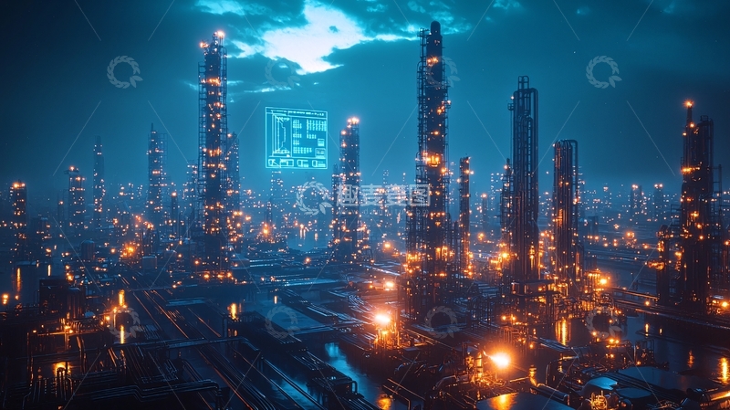 高清大图下载【趣麦麦图】未来科技感城市夜景
