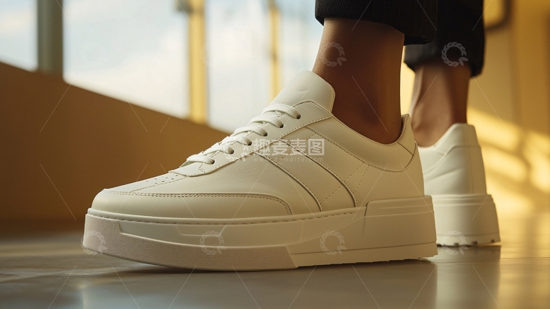 高清大图下载【趣麦麦图】白色厚底休闲鞋