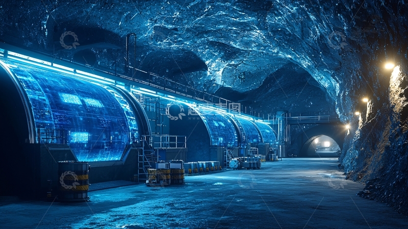 高清大图下载【趣麦麦图】蓝色冰洞地下基地