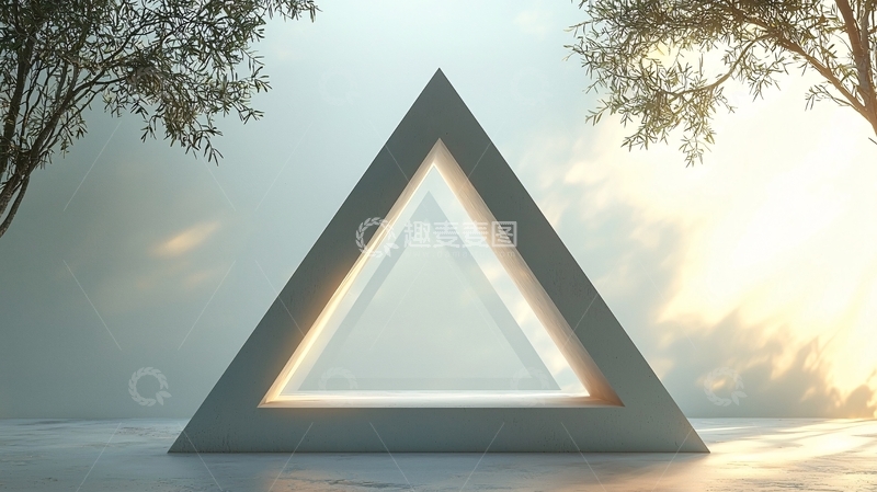 高清大图下载【趣麦麦图】极简三角形光影背景