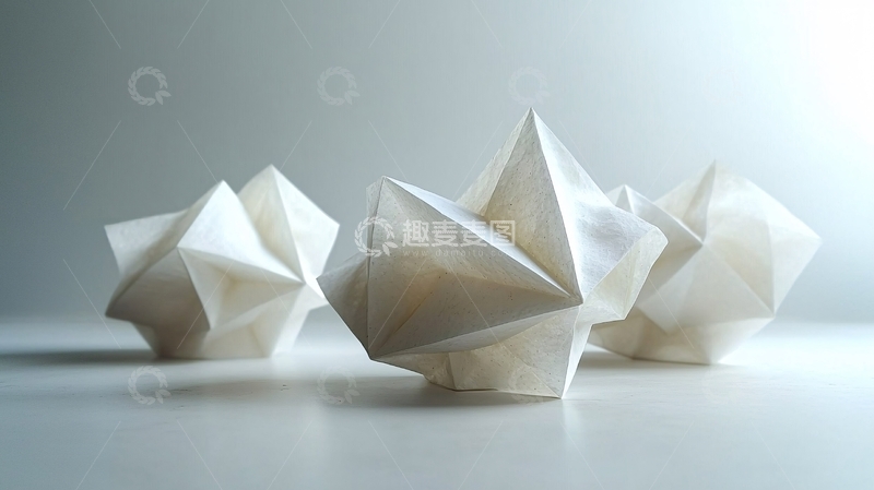 高清大图下载【趣麦麦图】白色几何立体