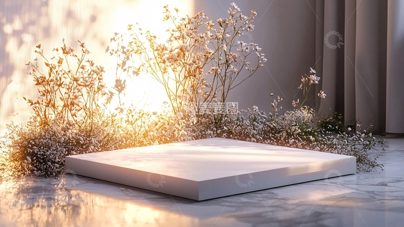 高清大图下载【趣麦麦图】白色方形展台
