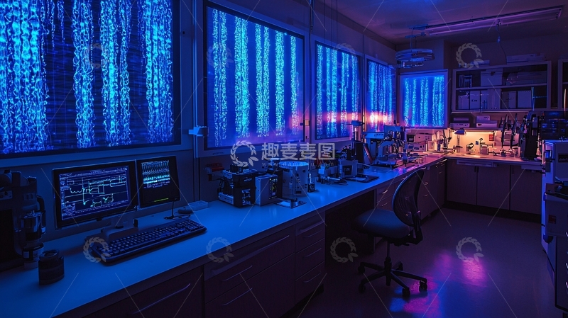 高清大图下载【趣麦麦图】蓝色科技感实验室