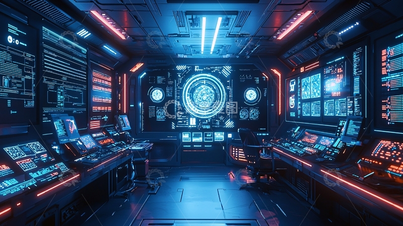 高清大图下载【趣麦麦图】未来科技控制中心