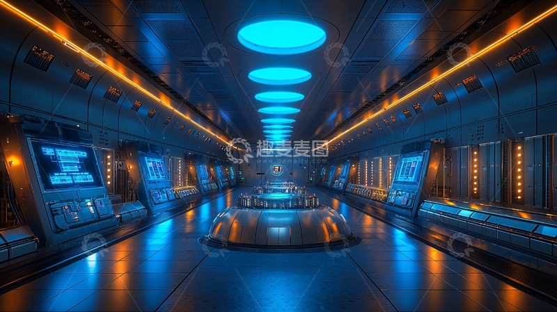 高清大图下载【趣麦麦图】科幻飞船内部走廊