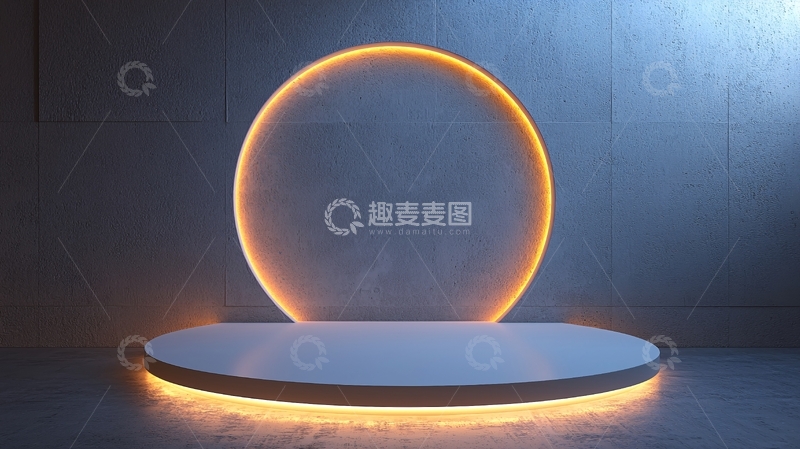 高清大图下载【趣麦麦图】圆形展台灯光背景