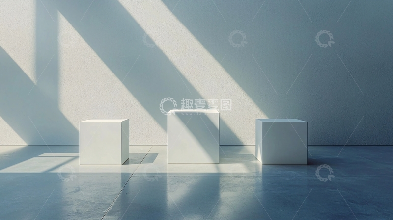 高清大图下载【趣麦麦图】极简白色方块展示台