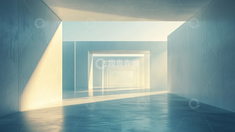 高清大图下载【趣麦麦图】极简主义现代建筑走廊