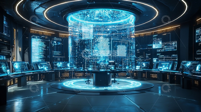 高清大图下载【趣麦麦图】未来科技控制中心