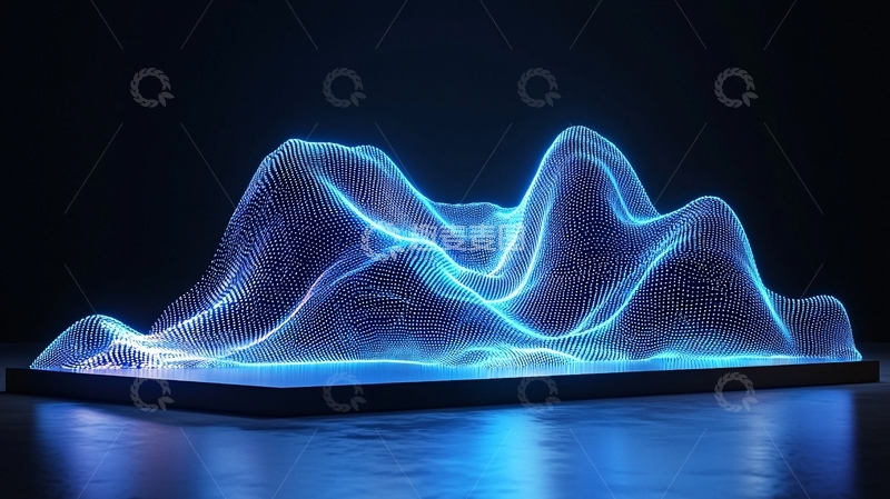 高清大图下载【趣麦麦图】蓝色发光山脉