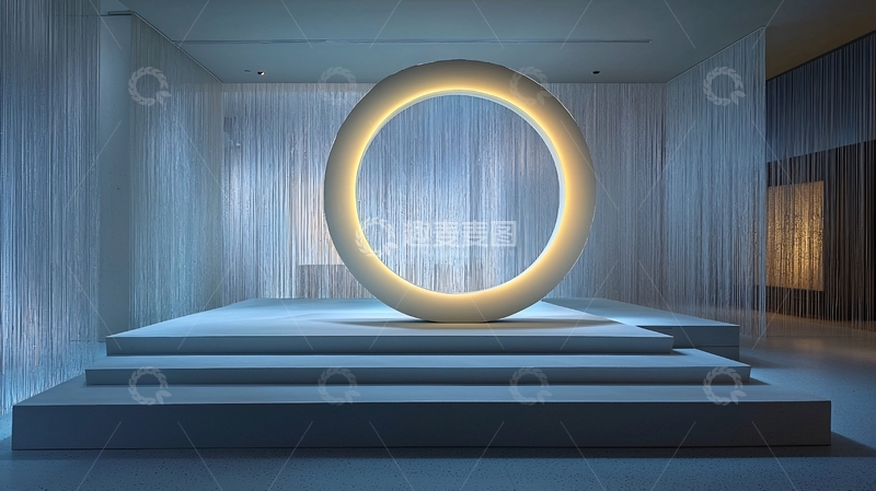 高清大图下载【趣麦麦图】极简主义发光圆环装置艺术