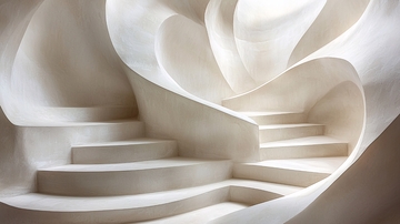 白色雕塑楼梯