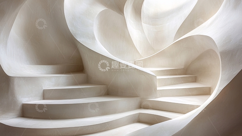 高清大图下载【趣麦麦图】白色雕塑楼梯