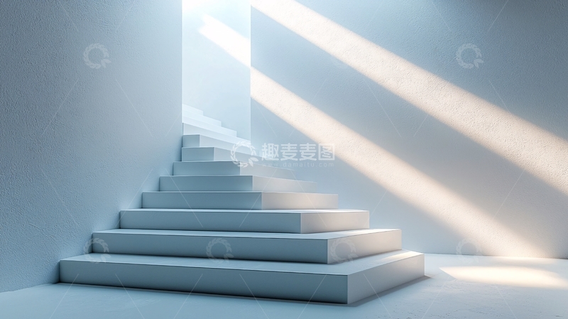 高清大图下载【趣麦麦图】白色阶梯
