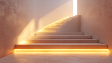 光线温暖的室内楼梯