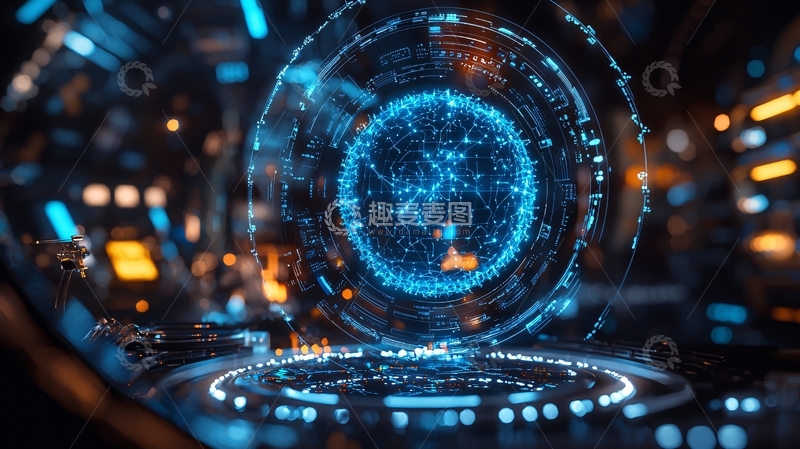 高清大图下载【趣麦麦图】科技感蓝色能量球