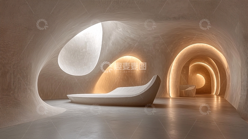 高清大图下载【趣麦麦图】抽象曲线空间