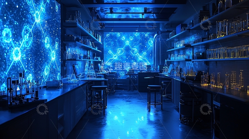 高清大图下载【趣麦麦图】蓝色科技感酒吧