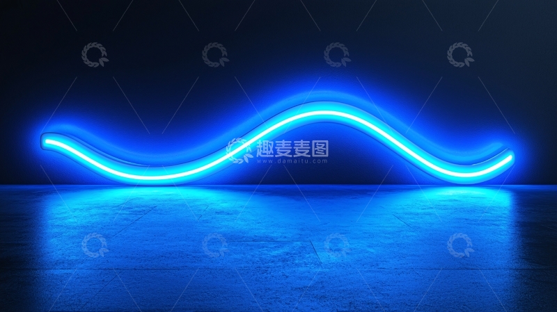 高清大图下载【趣麦麦图】-蓝色霓虹灯线条
