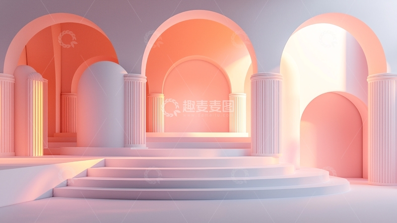 高清大图下载【趣麦麦图】极简主义拱门建筑