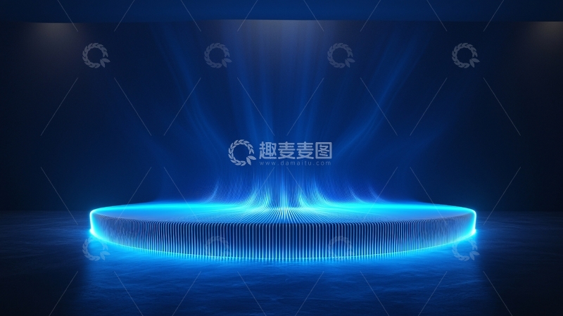 高清大图下载【趣麦麦图】蓝色光效圆形展台