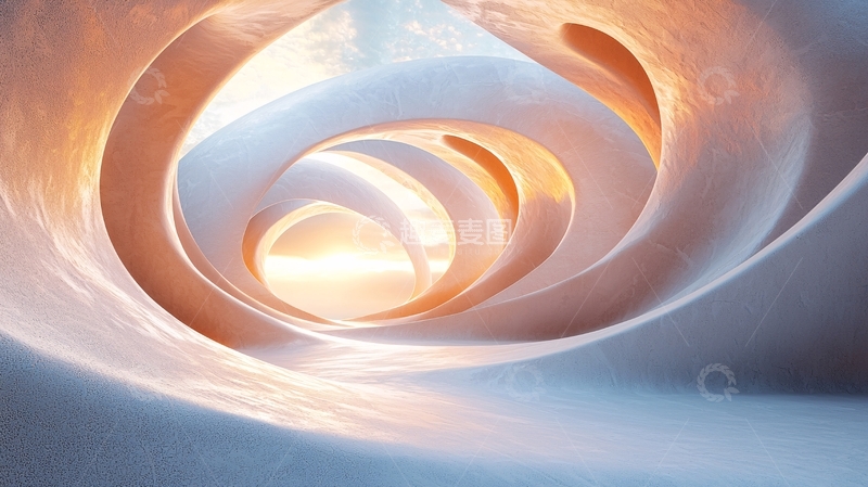 高清大图下载【趣麦麦图】抽象漩涡隧道