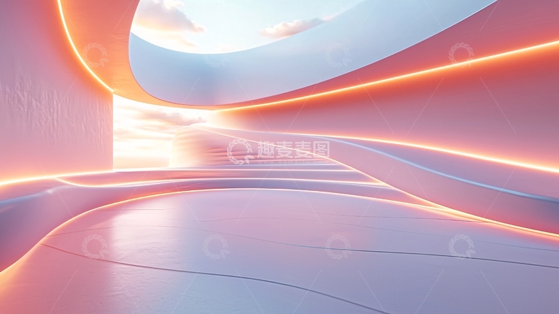 高清大图下载【趣麦麦图】流线型未来感建筑空间