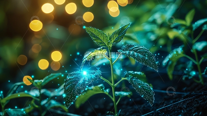 高清大图下载【趣麦麦图】夜晚发光植物