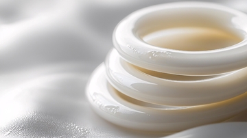 堆叠的白色玉石戒指