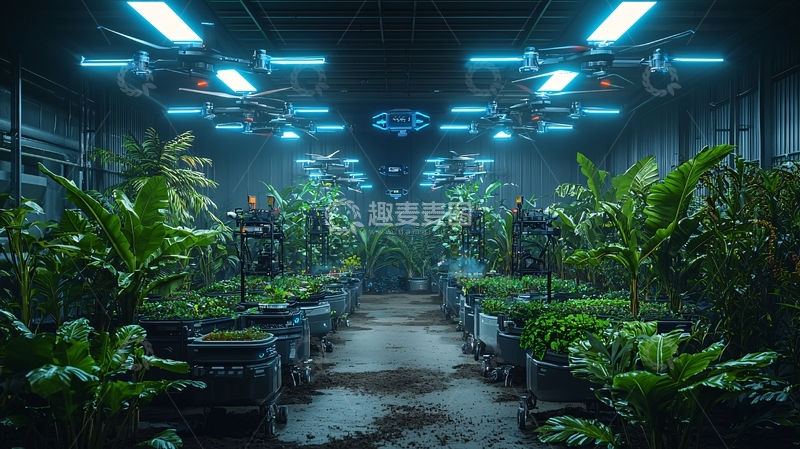 高清大图下载【趣麦麦图】未来科技感植物工厂