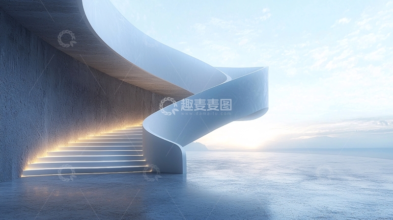 高清大图下载【趣麦麦图】现代建筑螺旋楼梯