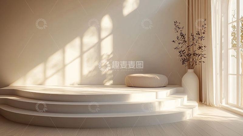 高清大图下载【趣麦麦图】极简风格白色展示台