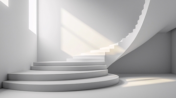 极简白色螺旋楼梯