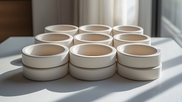 极简风白色圆形小陶瓷盆