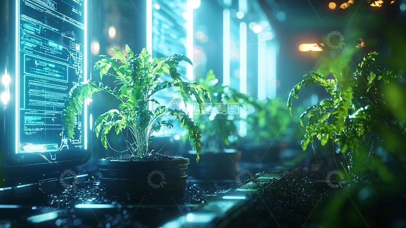 高清大图下载【趣麦麦图】未来科技感植物种植