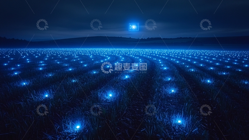 高清大图下载【趣麦麦图】蓝色夜色薰衣草田