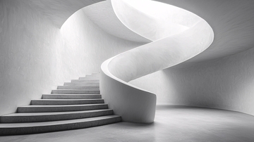 现代简约白色螺旋楼梯