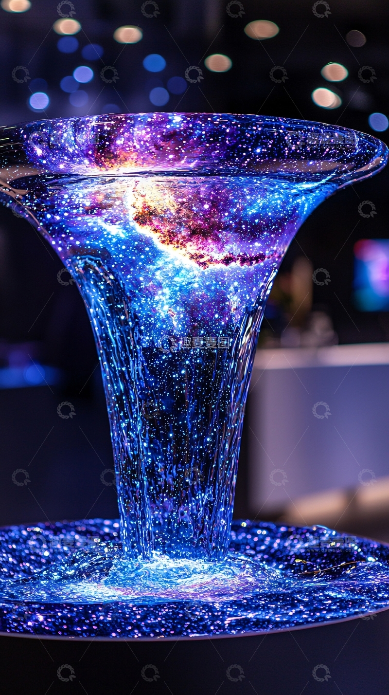 高清大图下载【趣麦麦图】宇宙星河玻璃艺术品