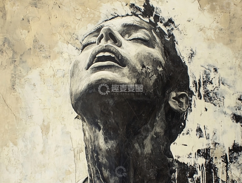 高清大图下载【趣麦麦图】仰望天空的女人