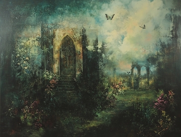 哥特式花园拱门神秘意境