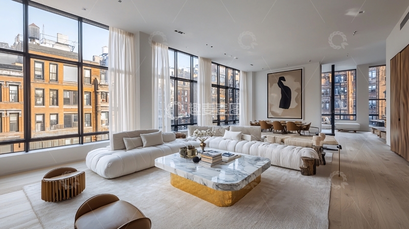 高清大图下载【趣麦麦图】现代简约风格公寓客厅