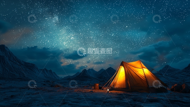 高清大图下载【趣麦麦图】星空下帐篷