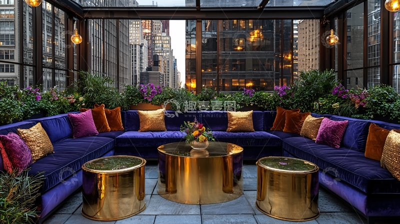 高清大图下载【趣麦麦图】屋顶花园休闲区