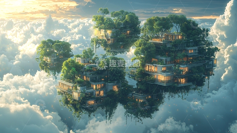 高清大图下载【趣麦麦图】云端之上的树屋