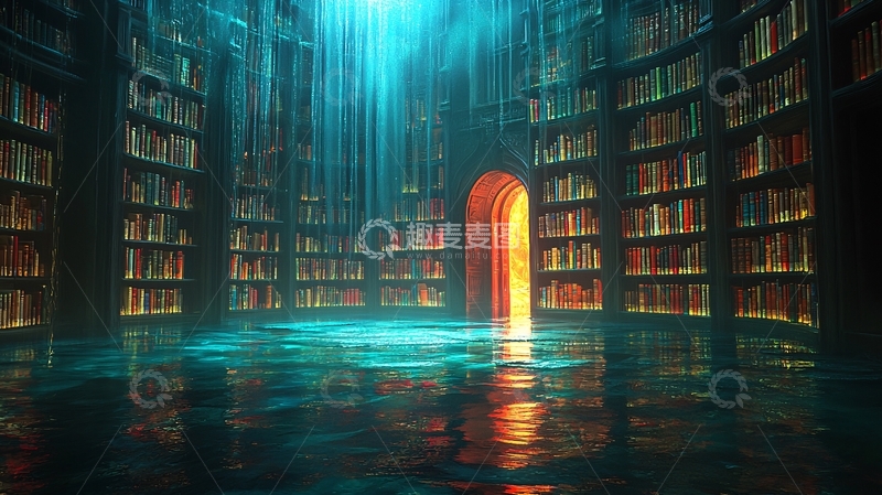 高清大图下载【趣麦麦图】神秘图书馆