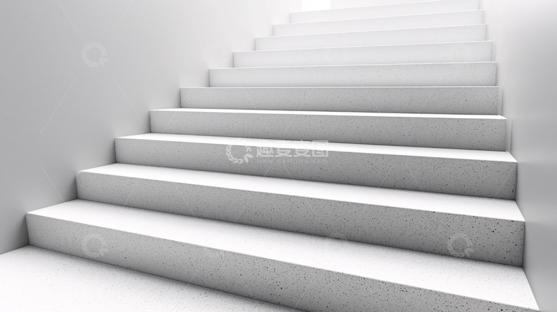 高清大图下载【趣麦麦图】现代简约白色石材楼梯