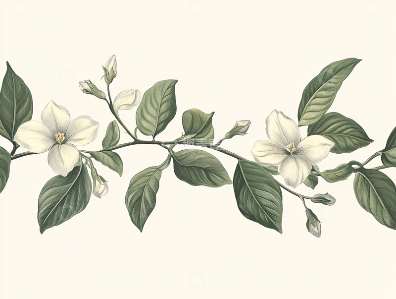 高清大图下载【趣麦麦图】白色花卉枝条纹理