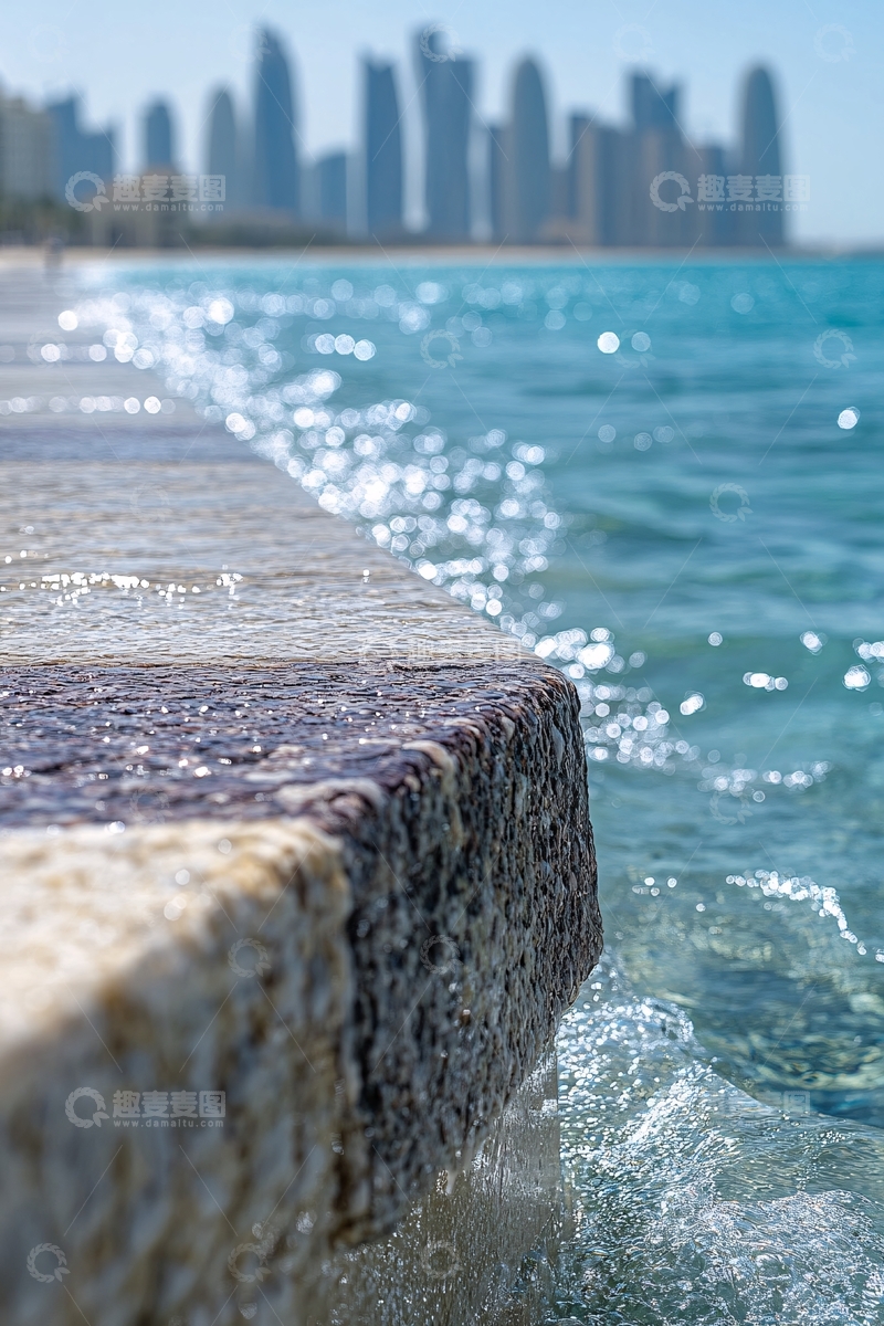 高清大图下载【趣麦麦图】海边石质台阶